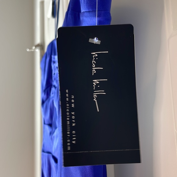 Nicole Miller NWT royal blue 8 strapless rouched cocktail dress - Picture 5 of 11